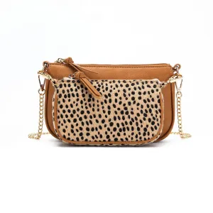 Sabie 2 Piece Crossbody Bag - Tan/Leopard