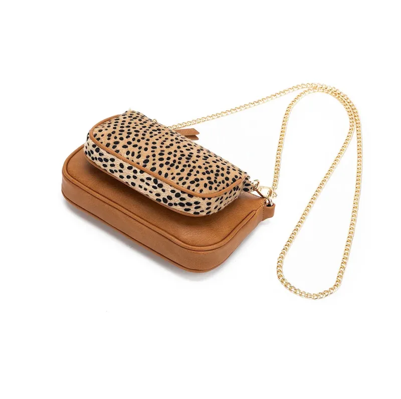 Sabie 2 Piece Crossbody Bag - Tan/Leopard