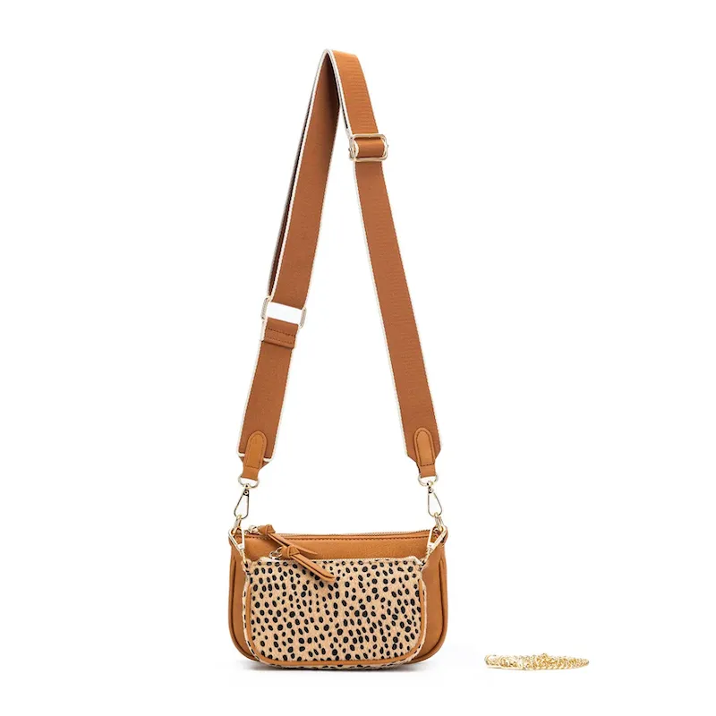 Sabie 2 Piece Crossbody Bag - Tan/Leopard