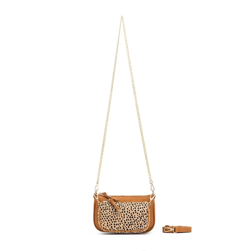 Sabie 2 Piece Crossbody Bag - Tan/Leopard