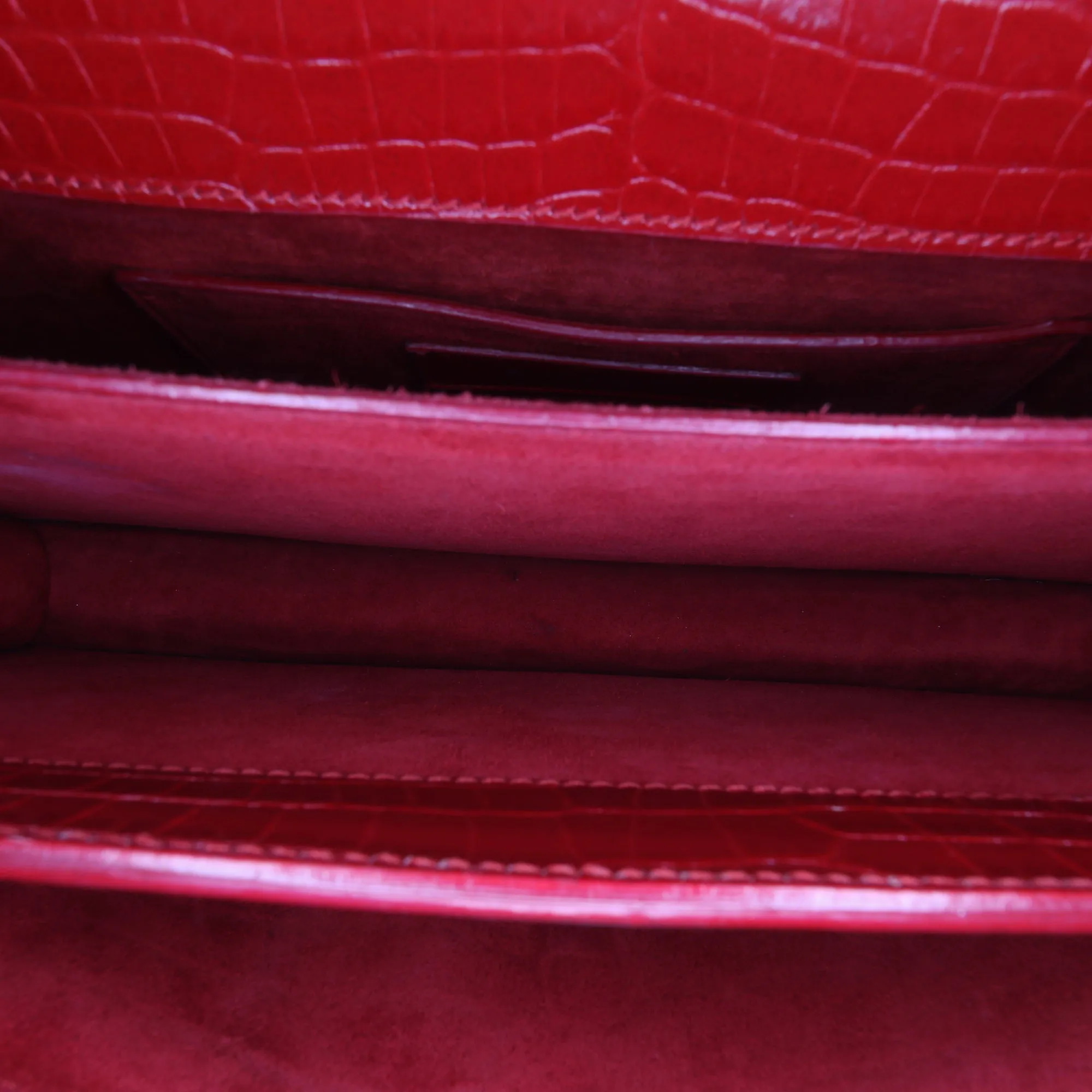 Saint Laurent Medium Croc Embossed Leather Sunset Crossbody