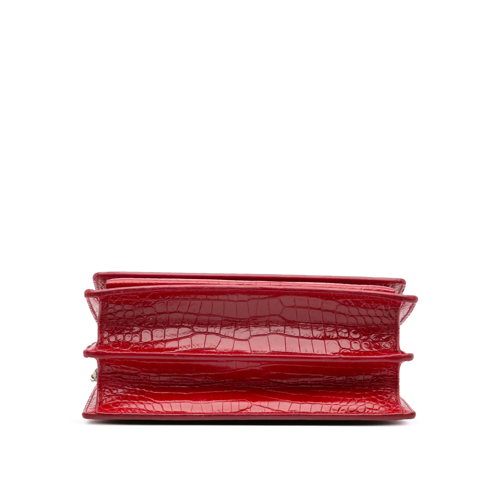 Saint Laurent Medium Croc Embossed Leather Sunset Crossbody