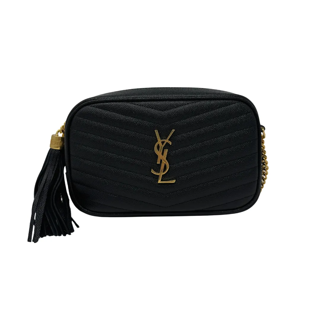 Saint Laurent Mini Lou Grain de Poudre Camera Crossbody Bag