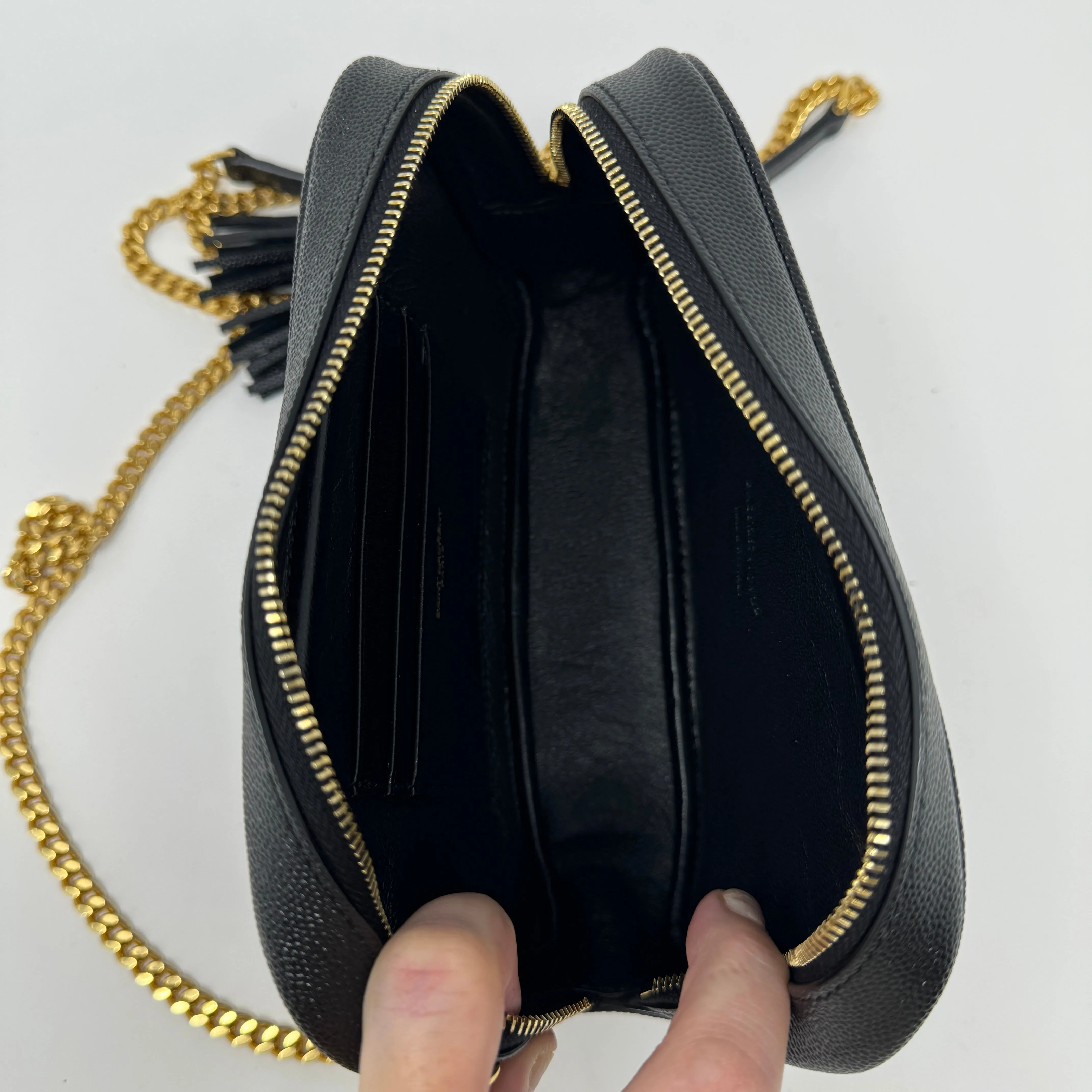 Saint Laurent Mini Lou Grain de Poudre Camera Crossbody Bag