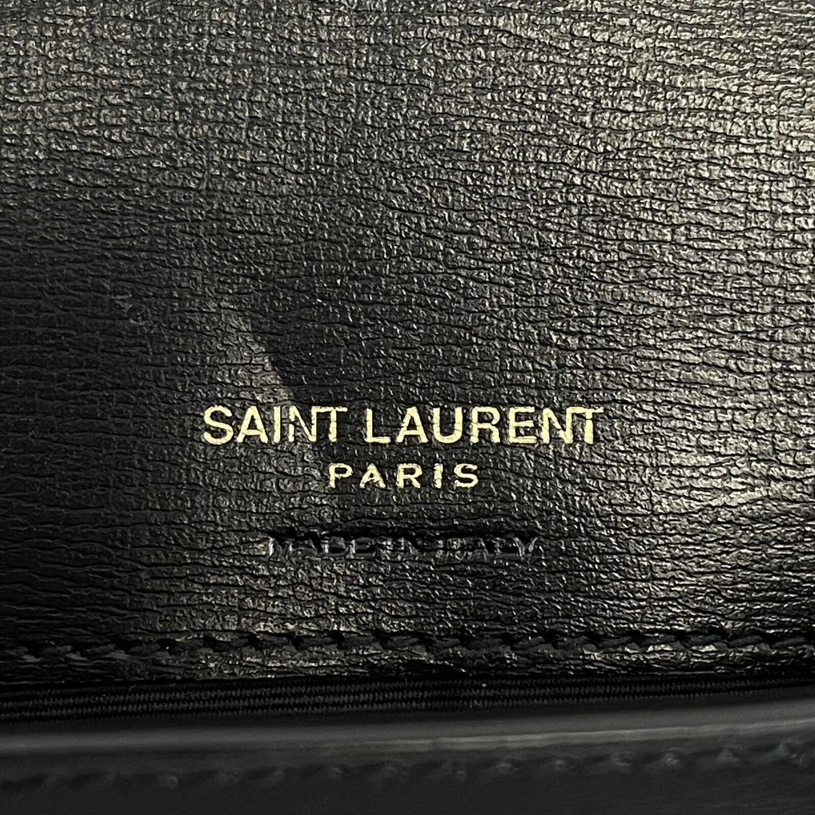 Saint Laurent Monogram Phone Crossbody Shoulder Black Gold Handbag Excellebt