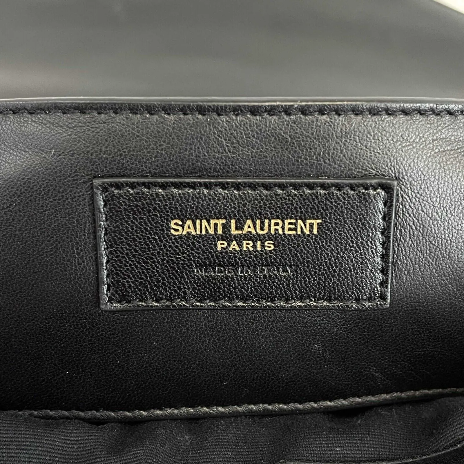 Saint Laurent Velvet Triquilt Medium Collège Bag - Black and Gold YSL Crossbody