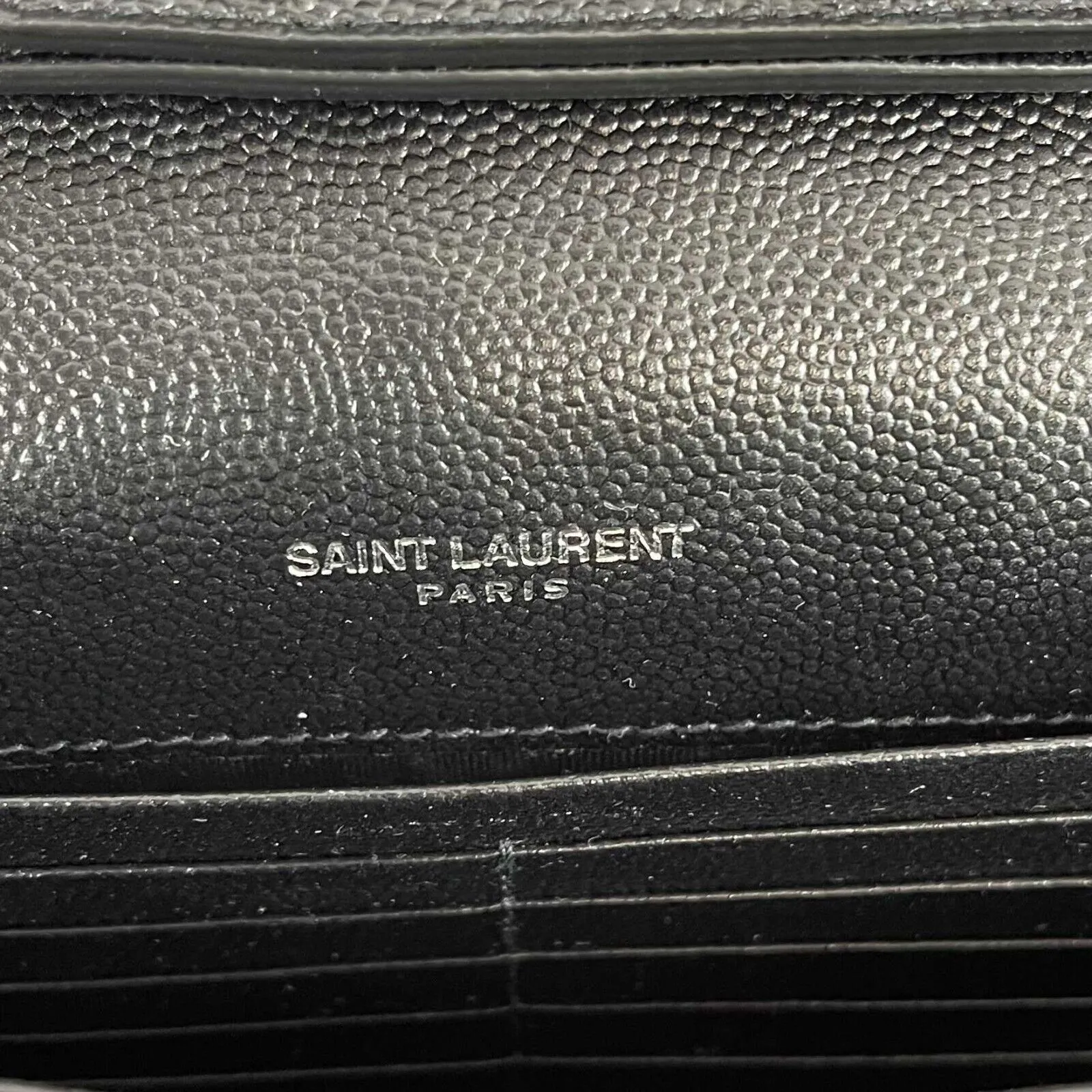 Saint Laurent - Wallet on Chain Matelasse Chevron Leather Medium Black Crossbody