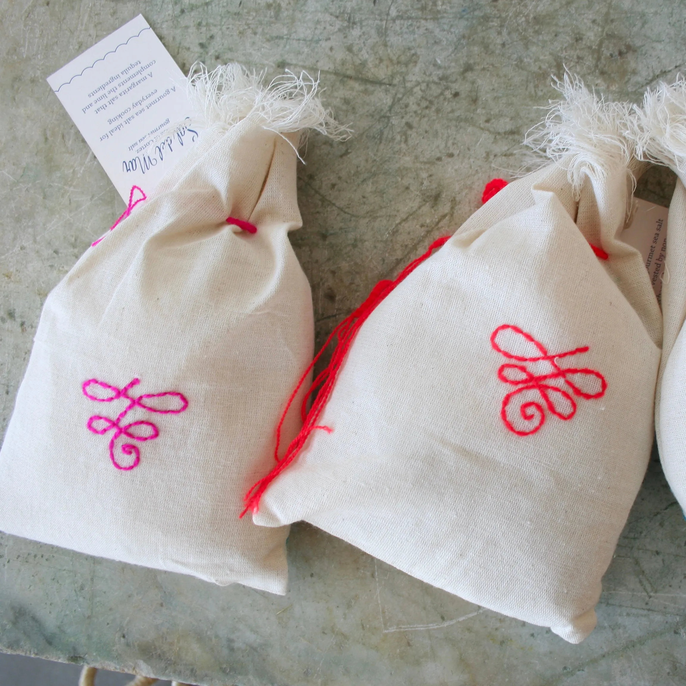 Sal Del Mar Embroidered Bags of Culinary Sea Salt