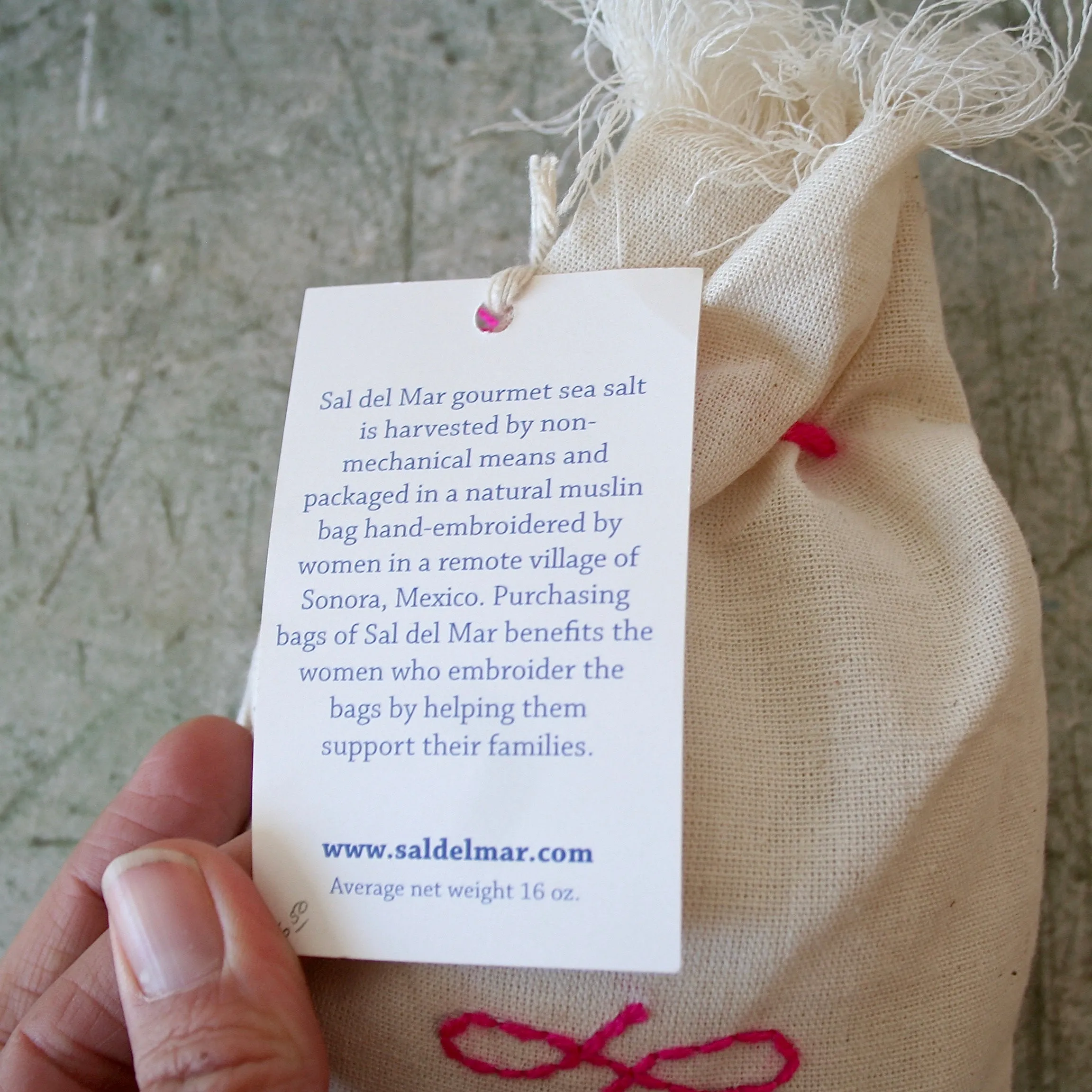 Sal Del Mar Embroidered Bags of Culinary Sea Salt