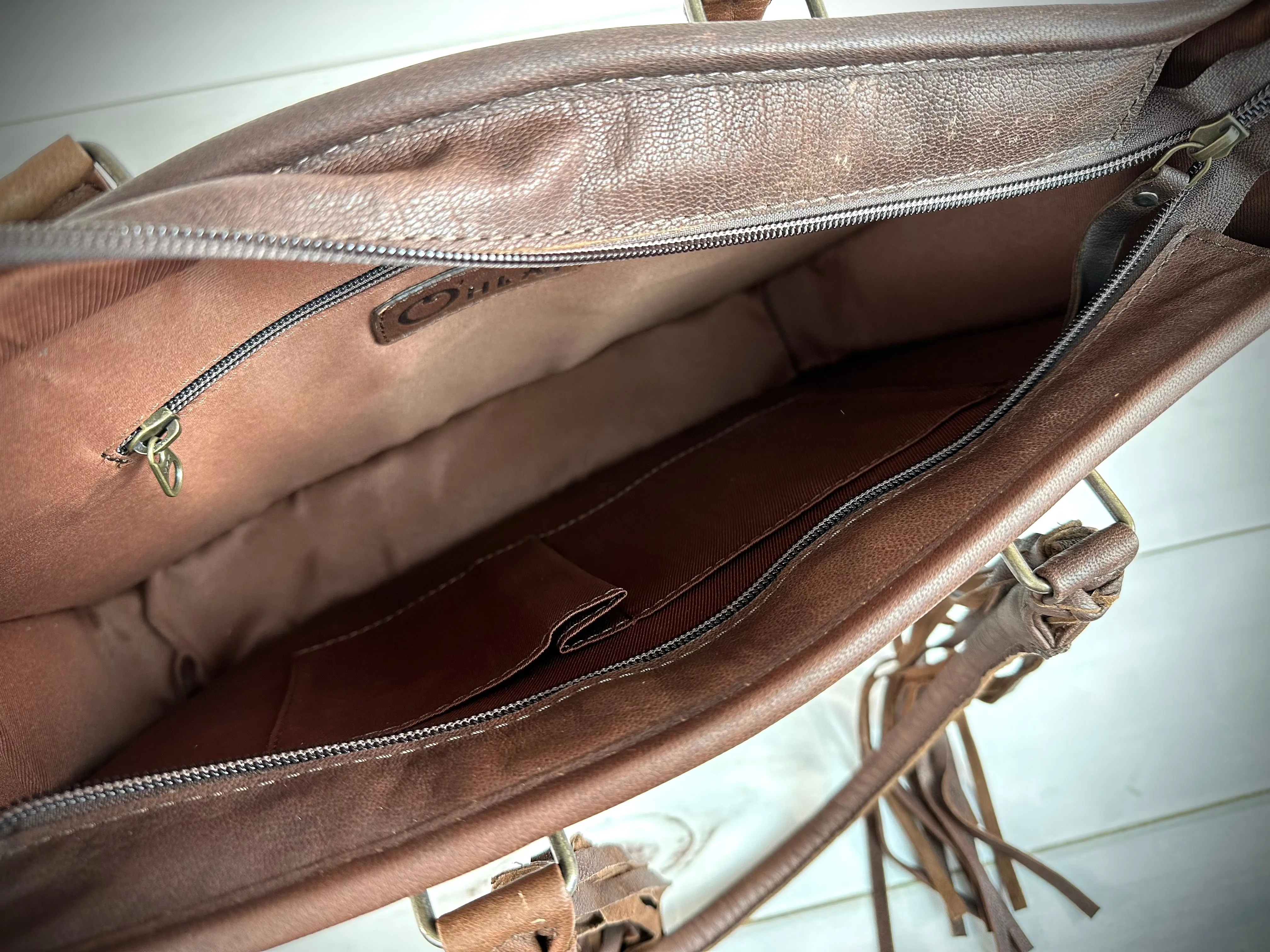 Sale!! Bull Head Sunflower Large Cowhide Tote