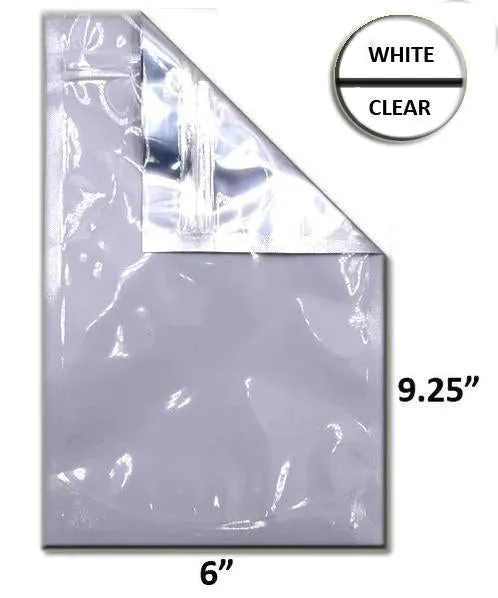 SAMPLE of Mylar Bag White/Clear - 1 Oz - 28 Grams 6 x 9.25" - (1 Count SAMPLE)
