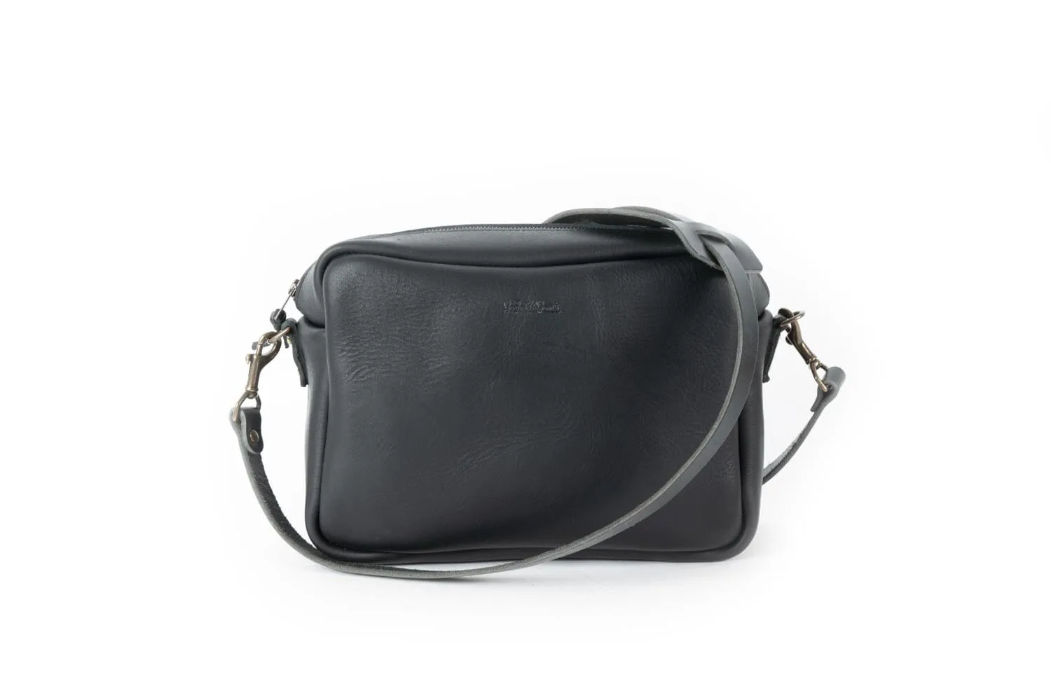 SARAH LEATHER CROSSBODY - LARGE - BLACK