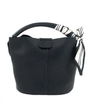 Scarf Tie Handbag Small- Black