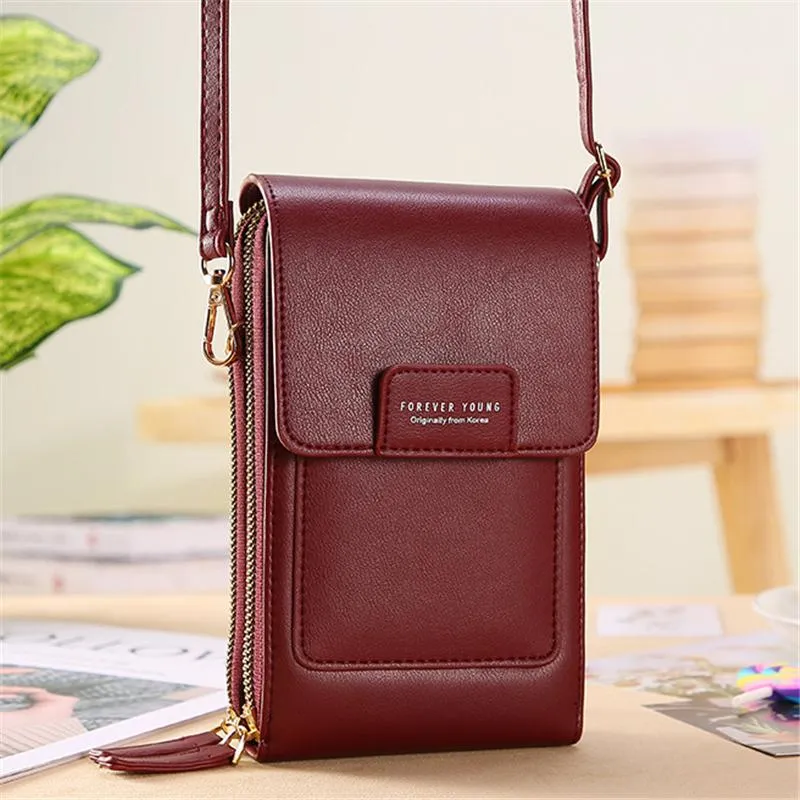 Screen Touch Multiple Compartment Card Slot Crossbody Phone Holder Mini Bag