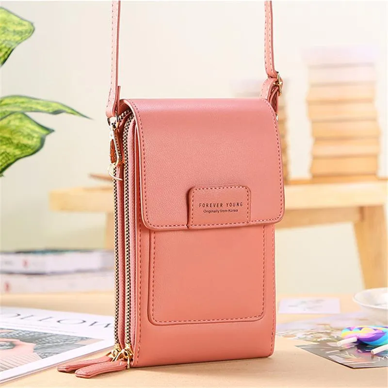 Screen Touch Multiple Compartment Card Slot Crossbody Phone Holder Mini Bag