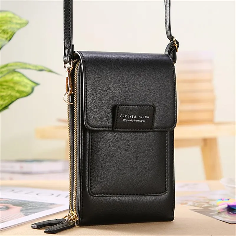 Screen Touch Multiple Compartment Card Slot Crossbody Phone Holder Mini Bag