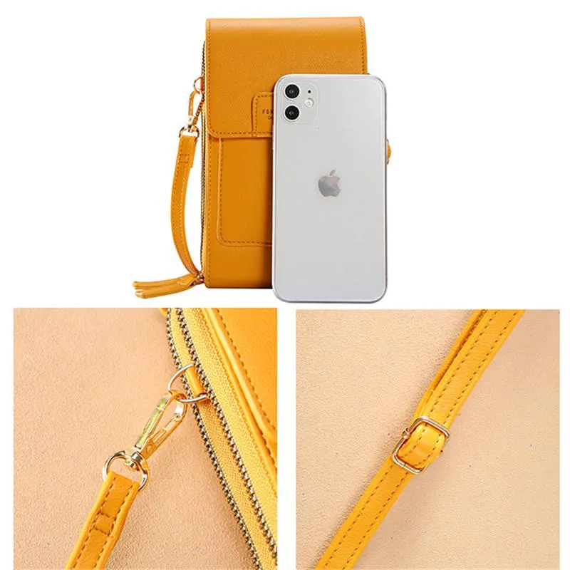 Screen Touch Multiple Compartment Card Slot Crossbody Phone Holder Mini Bag