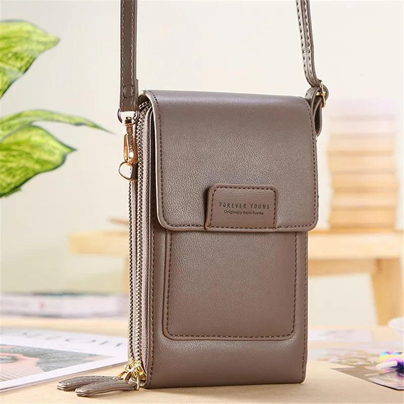 Screen Touch Multiple Compartment Card Slot Crossbody Phone Holder Mini Bag