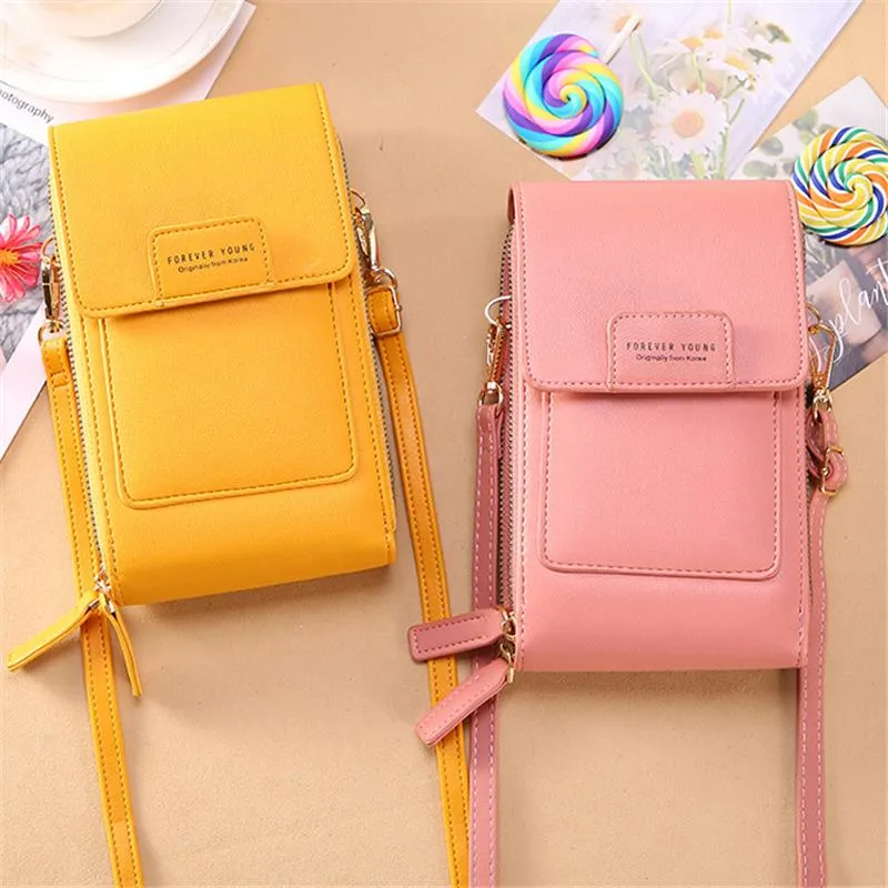 Screen Touch Multiple Compartment Card Slot Crossbody Phone Holder Mini Bag