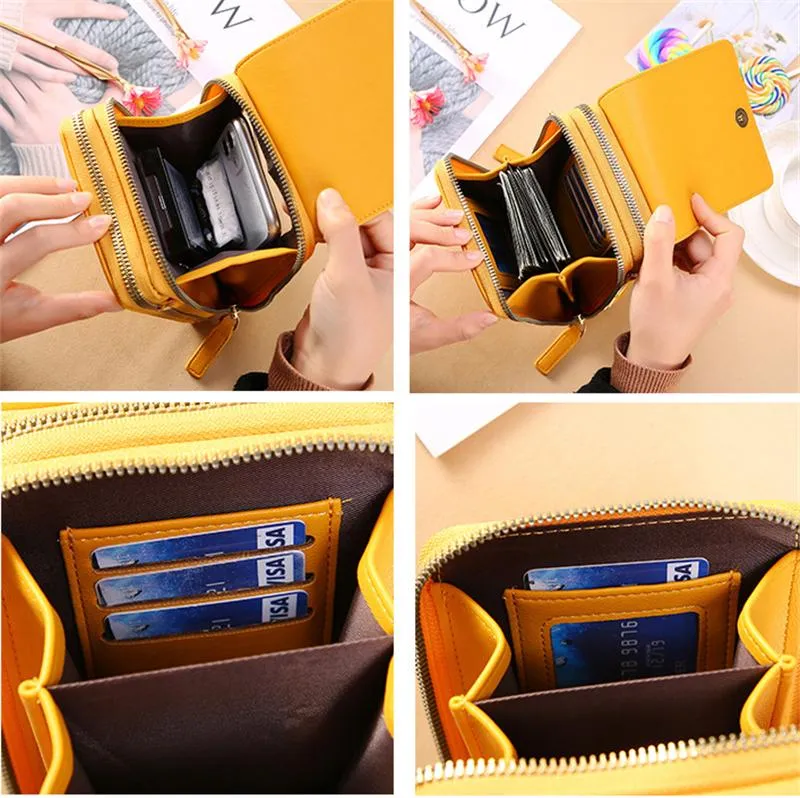 Screen Touch Multiple Compartment Card Slot Crossbody Phone Holder Mini Bag