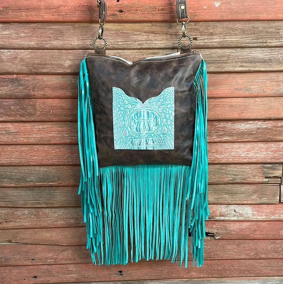 Shania - Dapple w/ Turquoise Sand Croc Horse Shoe