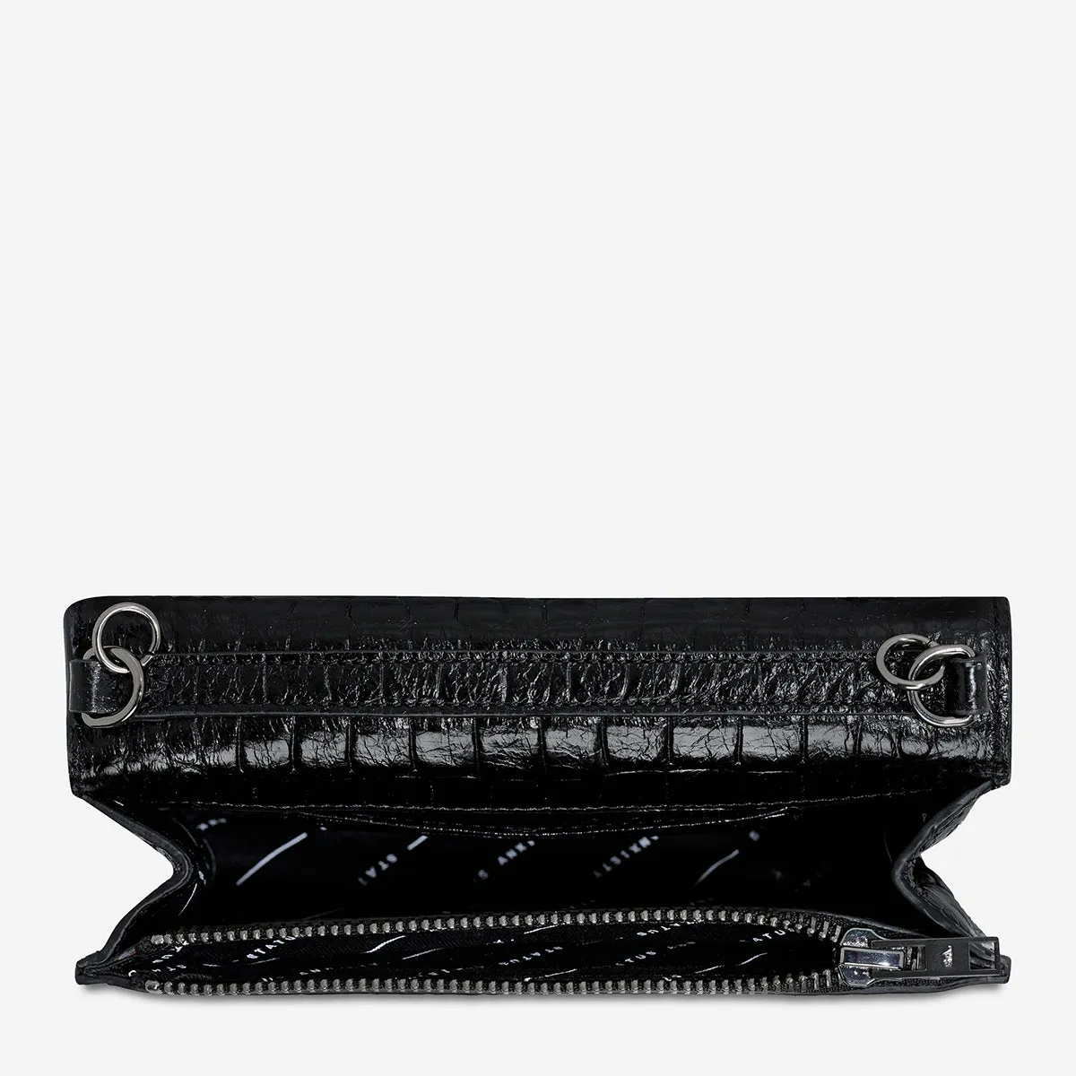 She Burns Bag - Black Croc Emboss