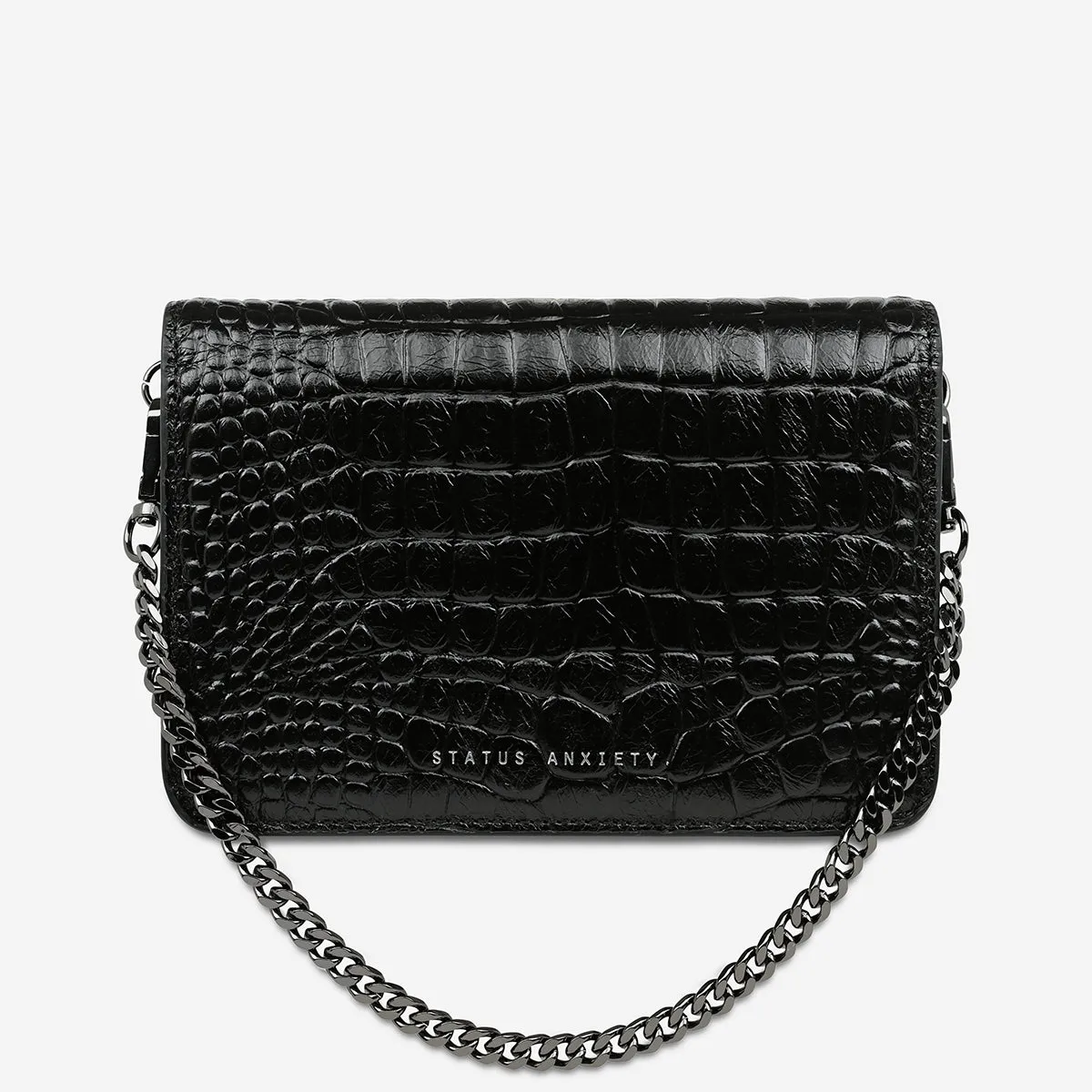 She Burns Bag - Black Croc Emboss