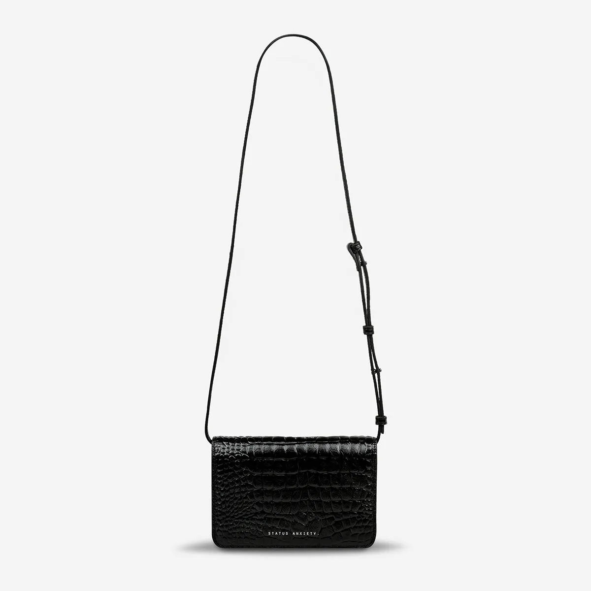 She Burns Bag - Black Croc Emboss