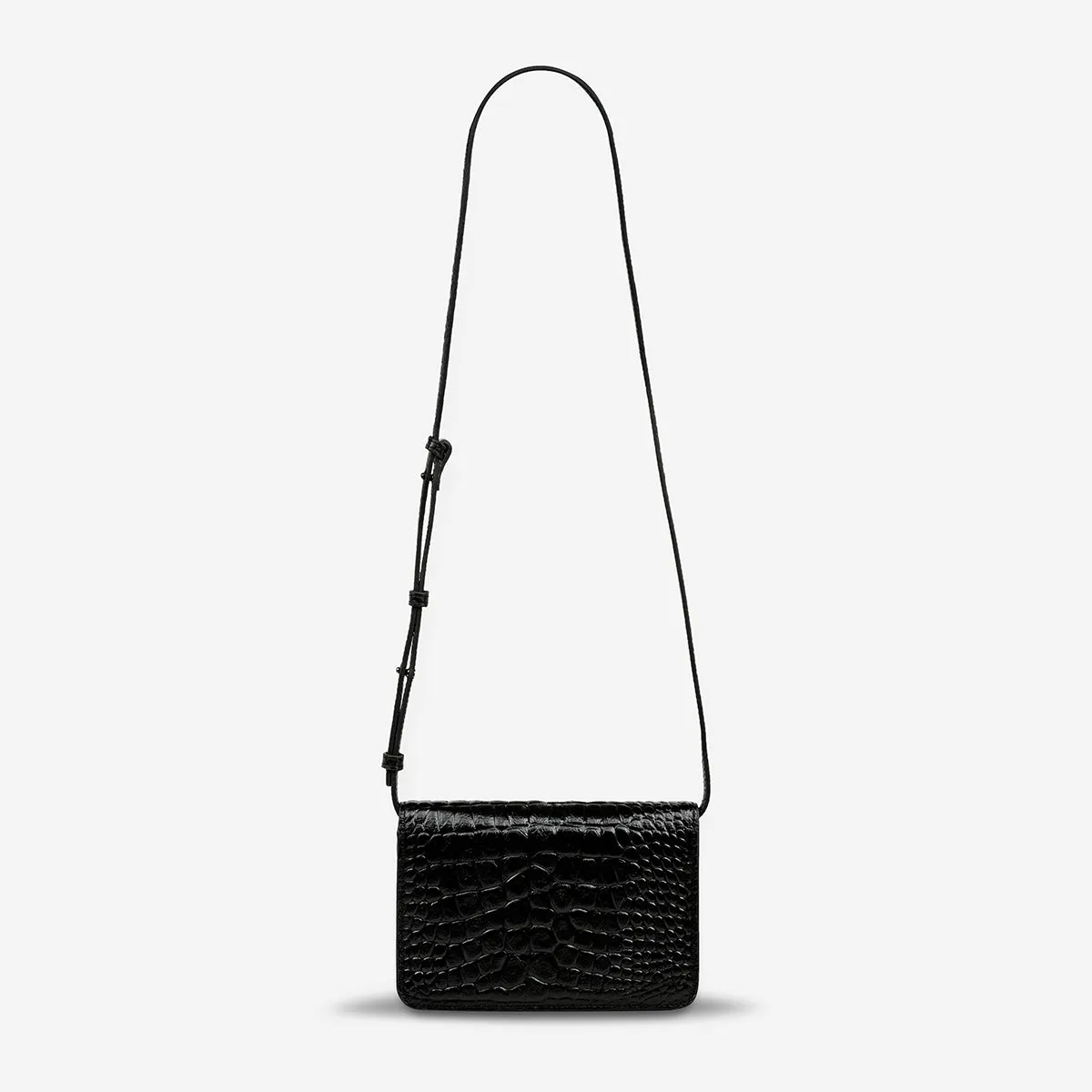 She Burns Bag - Black Croc Emboss