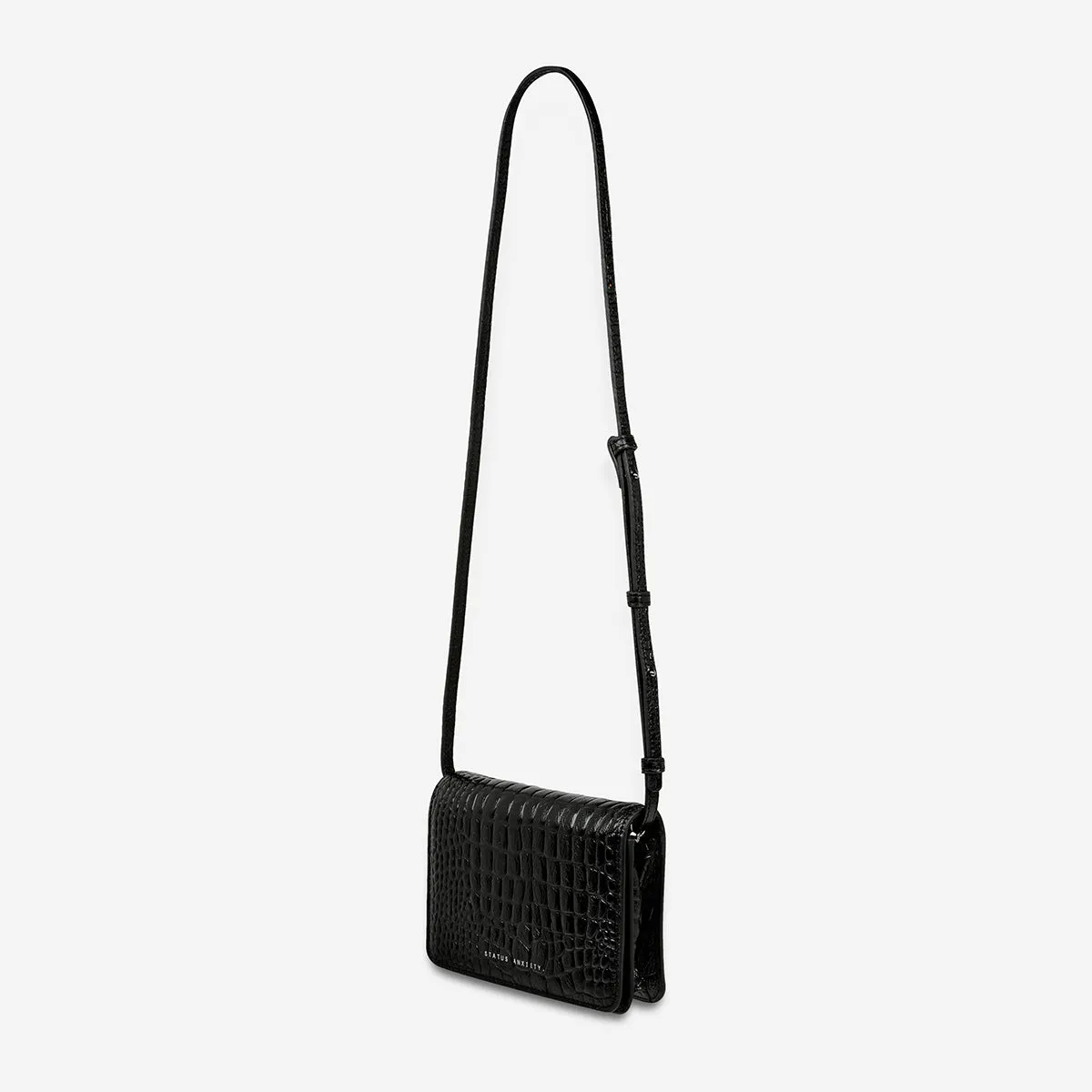 She Burns Bag - Black Croc Emboss