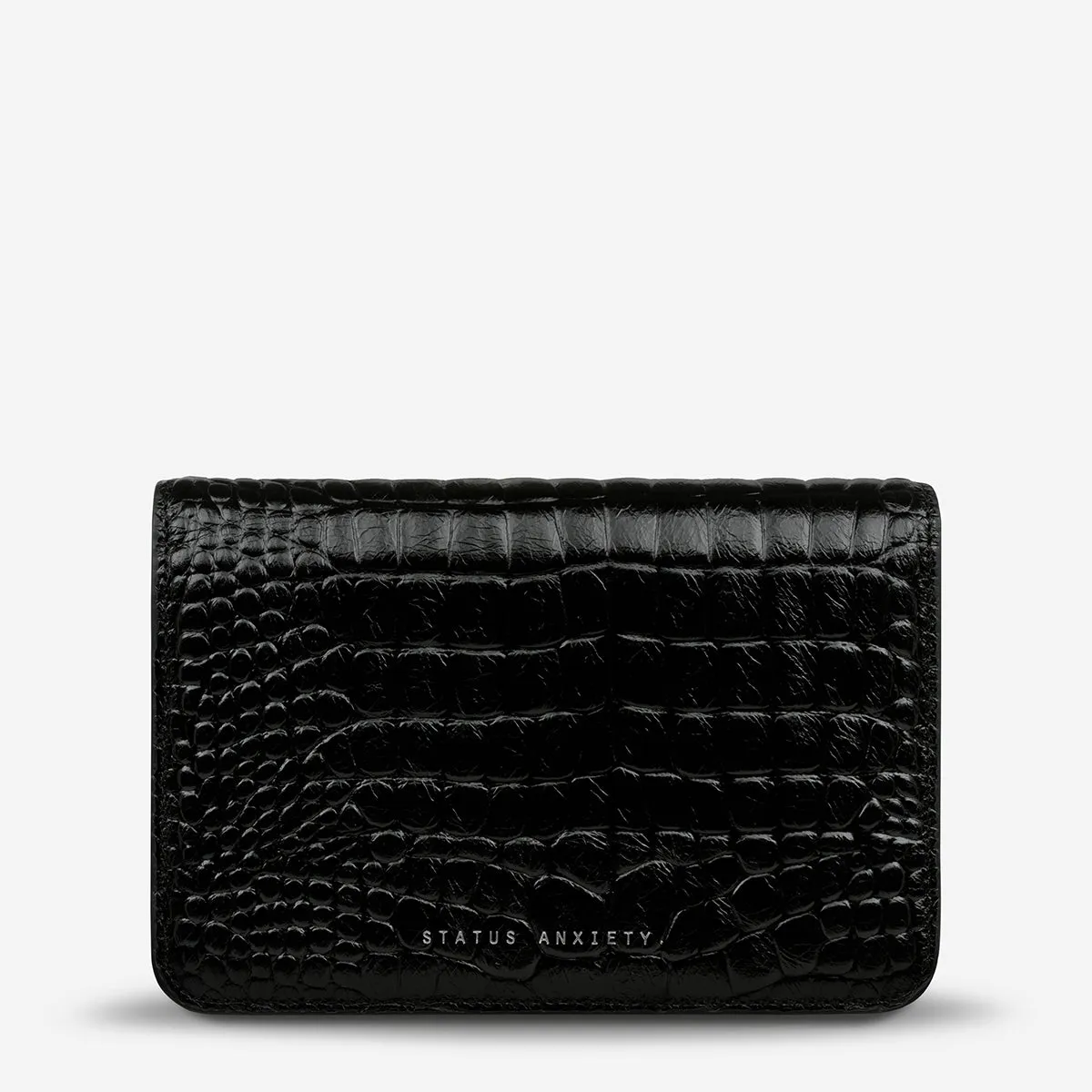 She Burns Bag - Black Croc Emboss