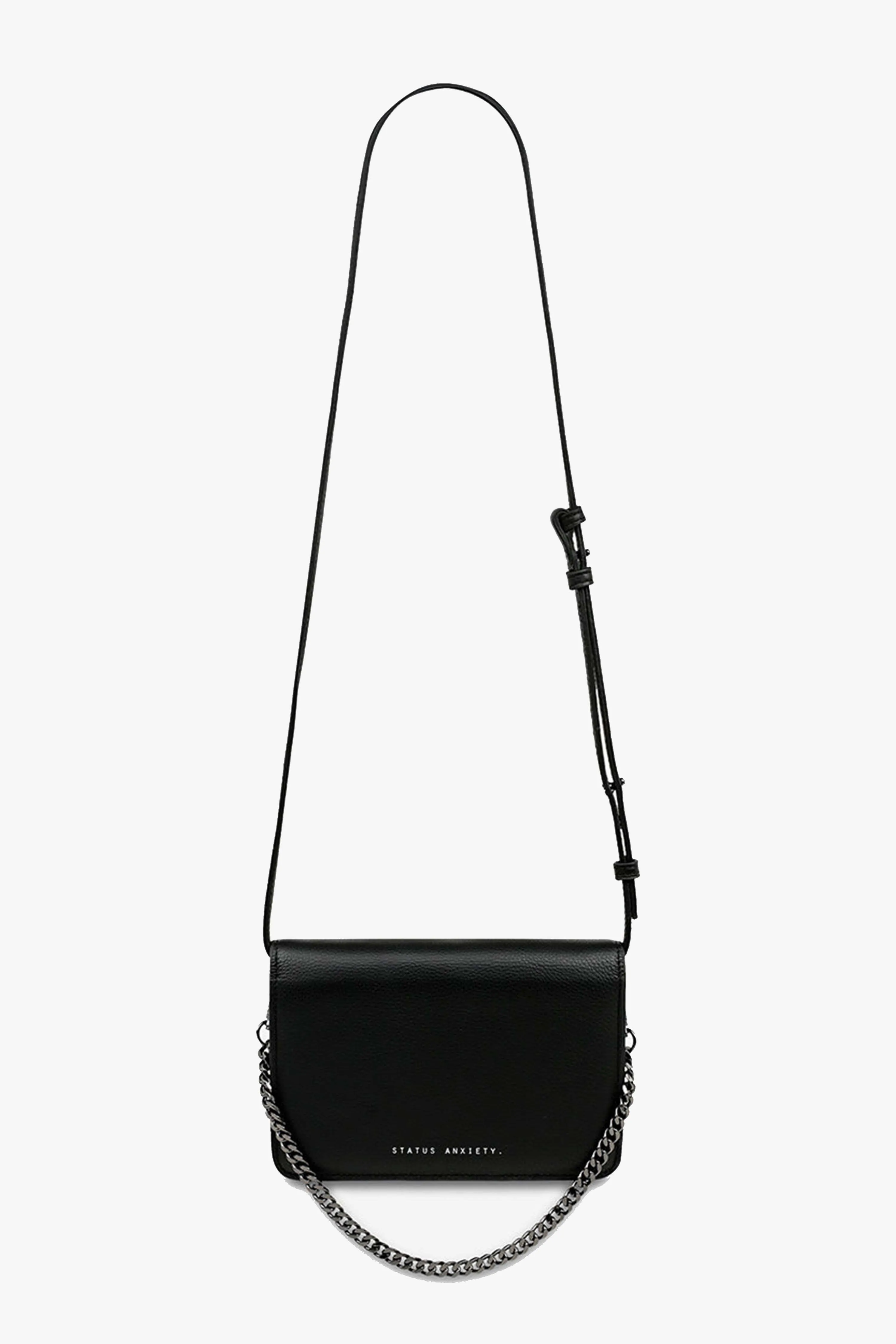 She Burns Black Leather Crossbody Bag