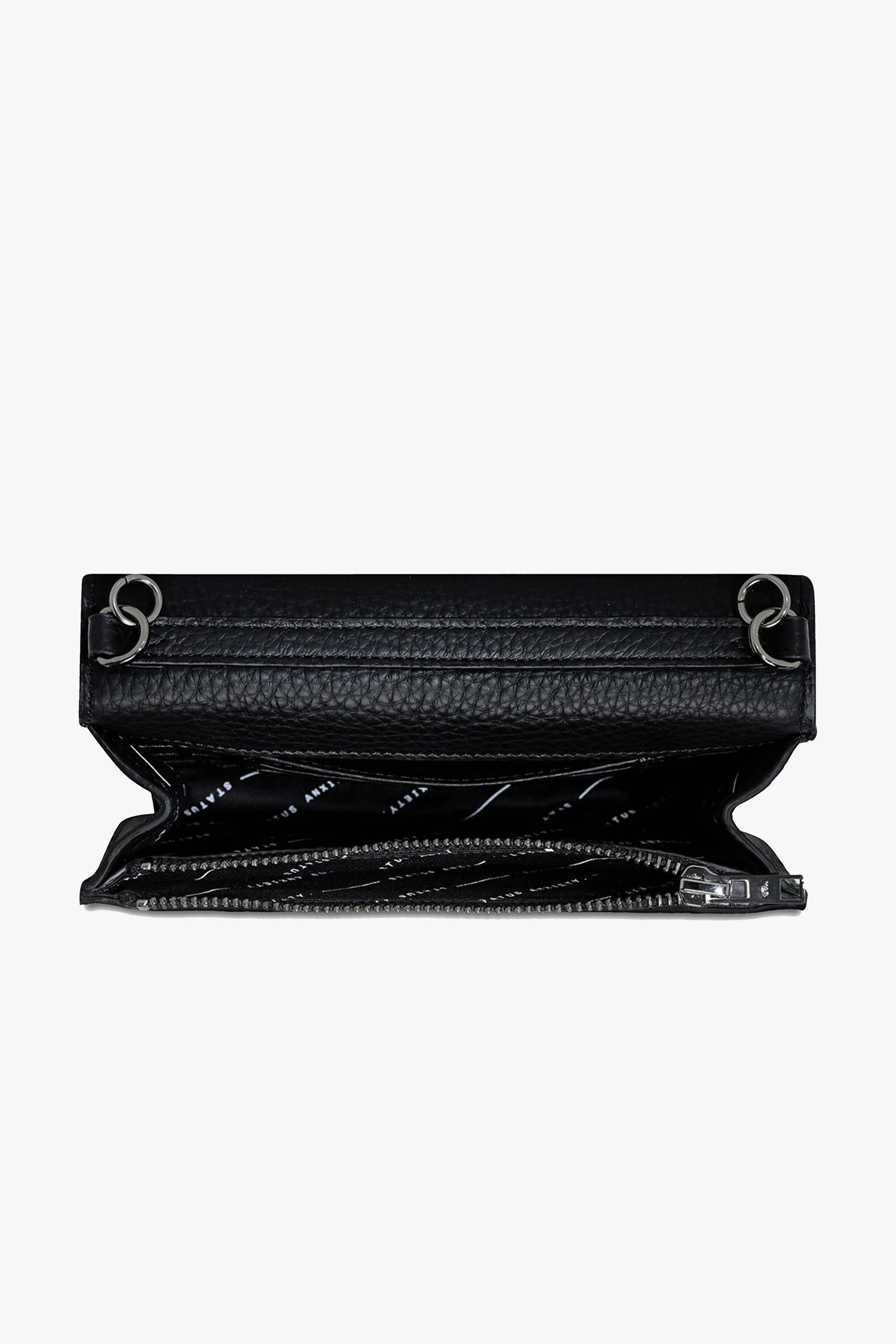 She Burns Black Leather Crossbody Bag