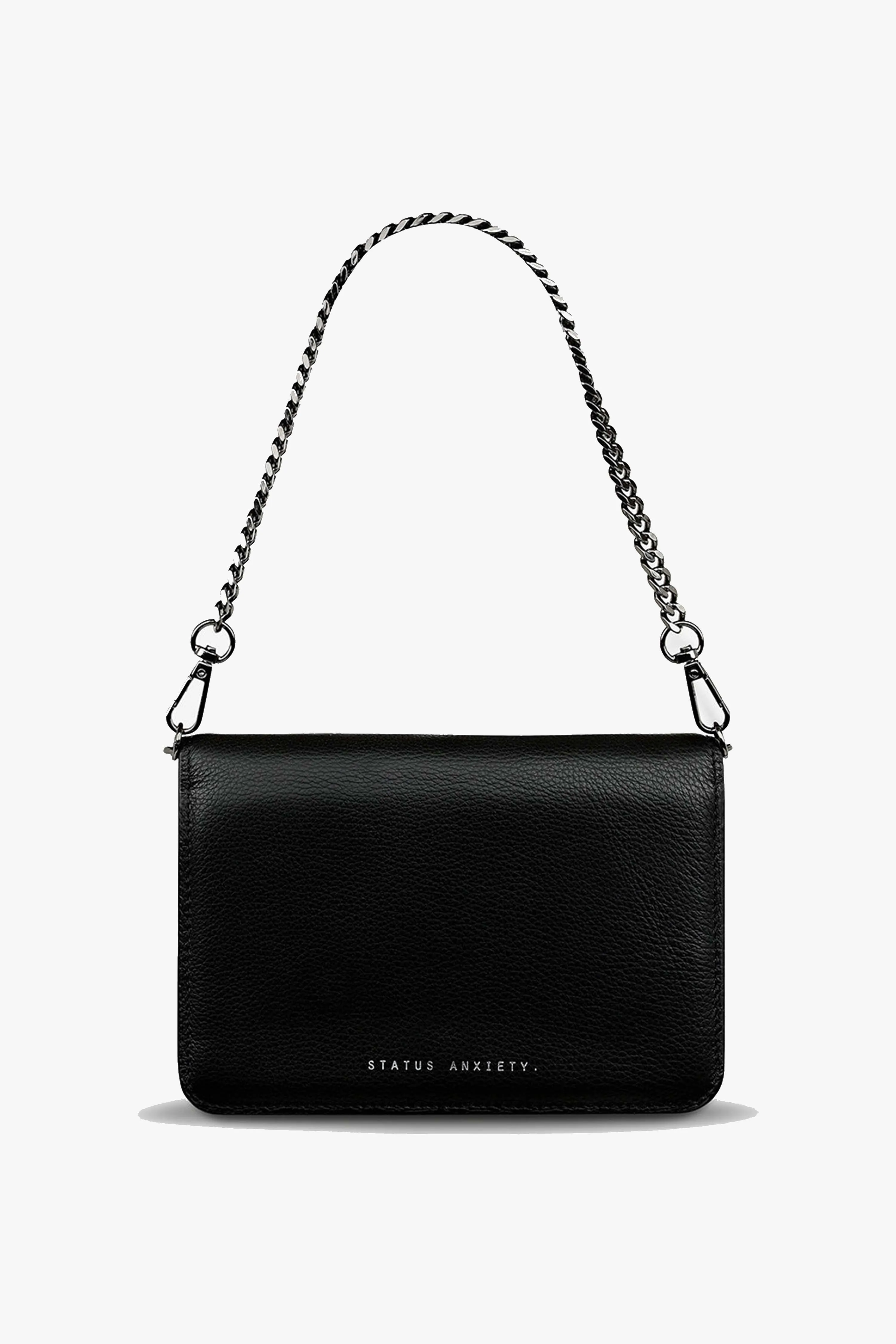 She Burns Black Leather Crossbody Bag