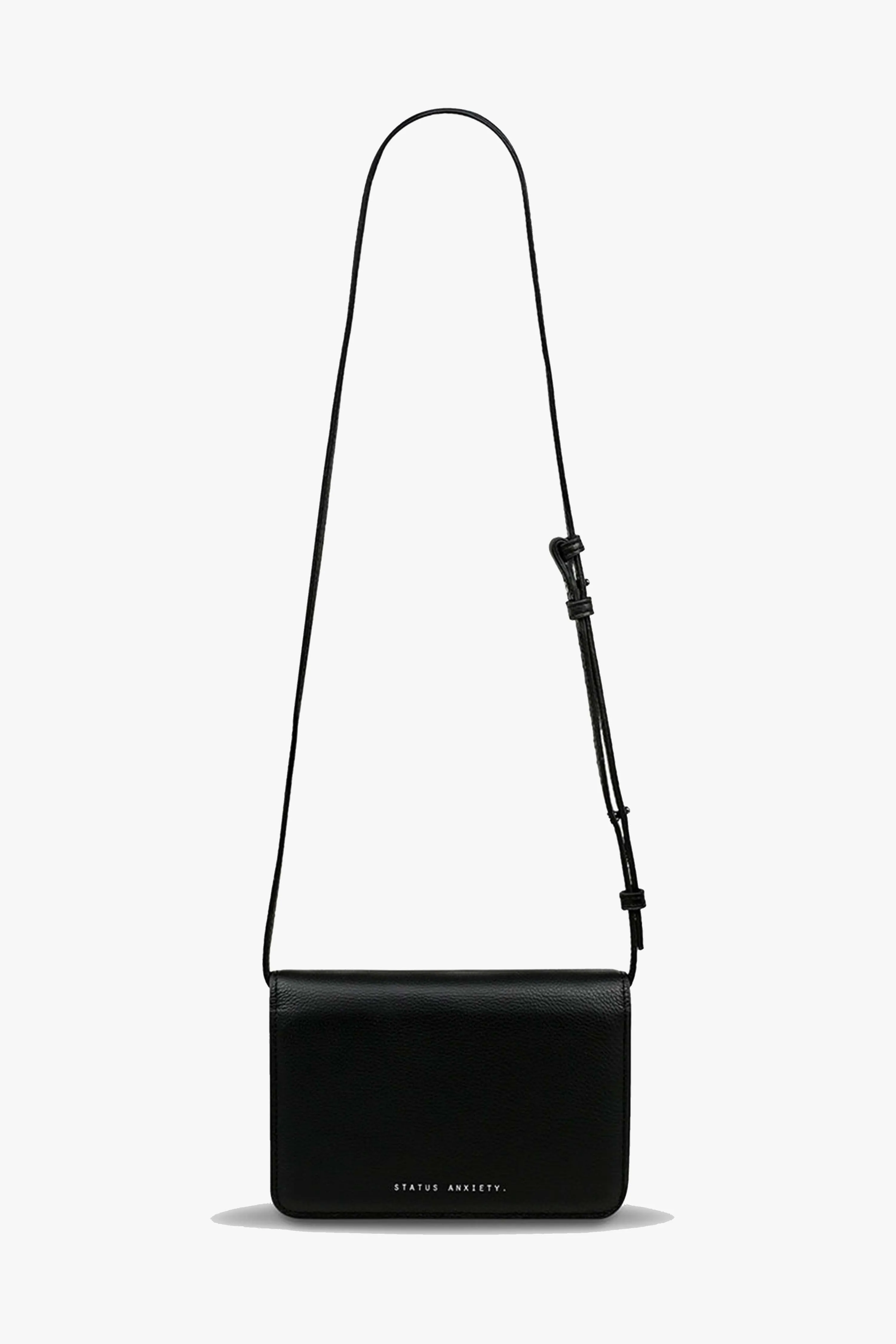She Burns Black Leather Crossbody Bag