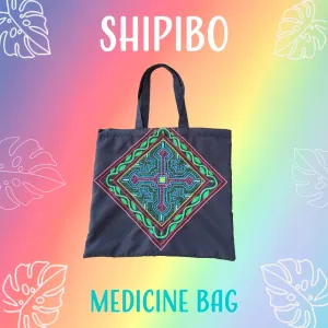 Shipibo Embroidered Sacred Tote Bag - Crossroads