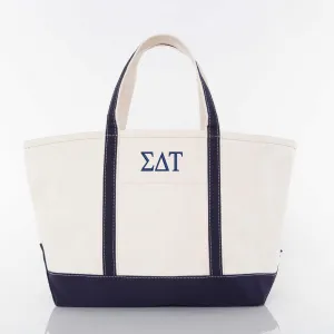 Sigma Delta Tau Large Canvas Boat Tote