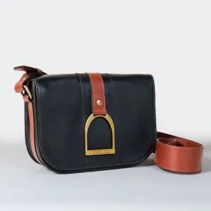 Signature - English Stirrup Crossbody Bag in Two Tone Italian Leather