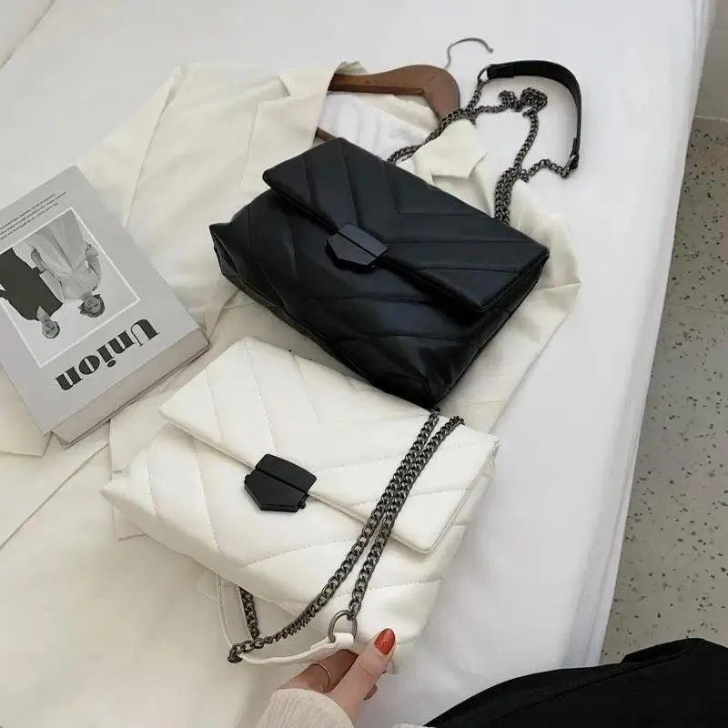 Sizzling Embroidery Thread Small PU Leather Crossbody Bags For Women And Girls Trending Female Shoulder Handbags