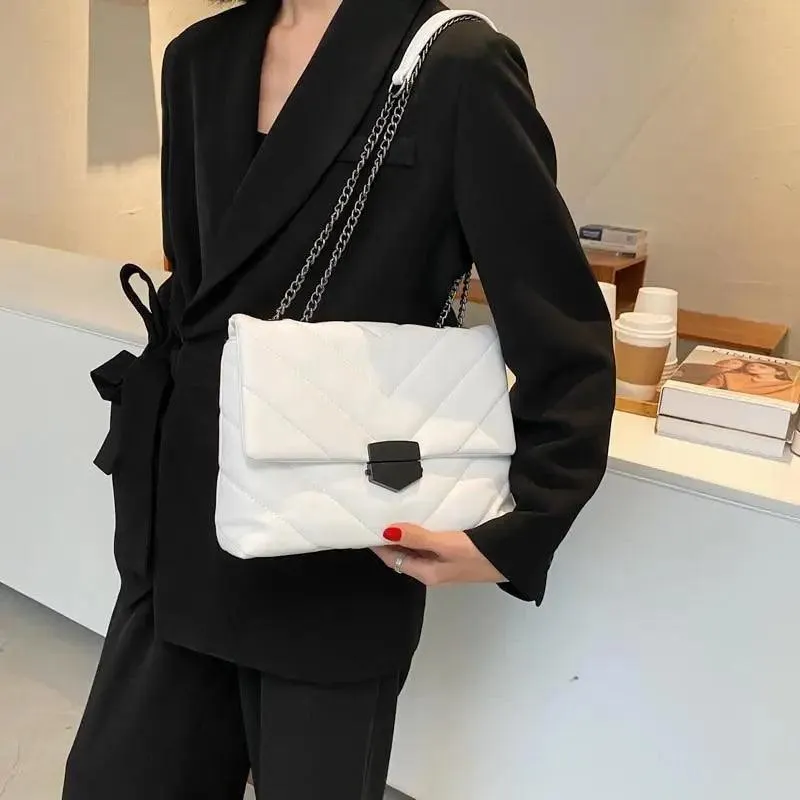 Sizzling Embroidery Thread Small PU Leather Crossbody Bags For Women And Girls Trending Female Shoulder Handbags