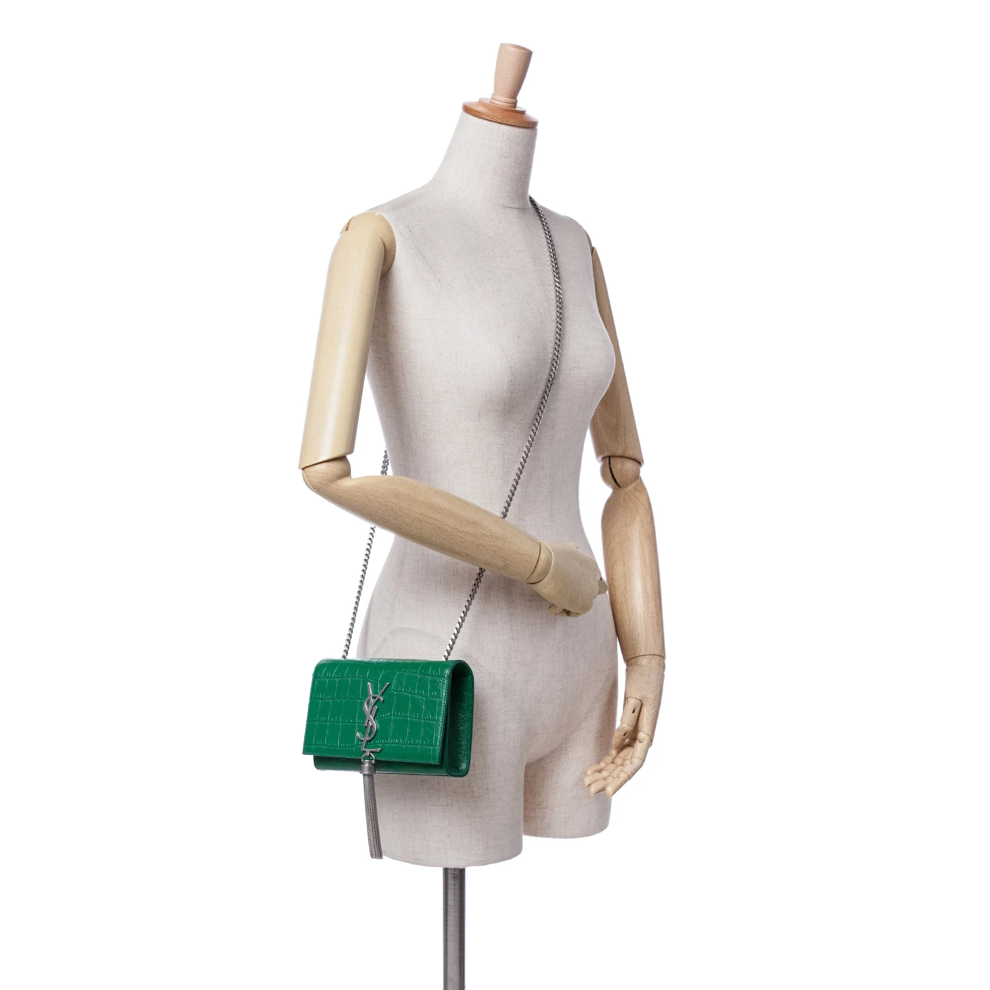 Small Embossed Kate Tassel Crossbody