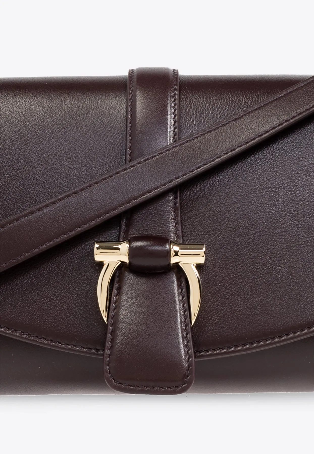 Small Front-Flap Leather Crossbody Bag