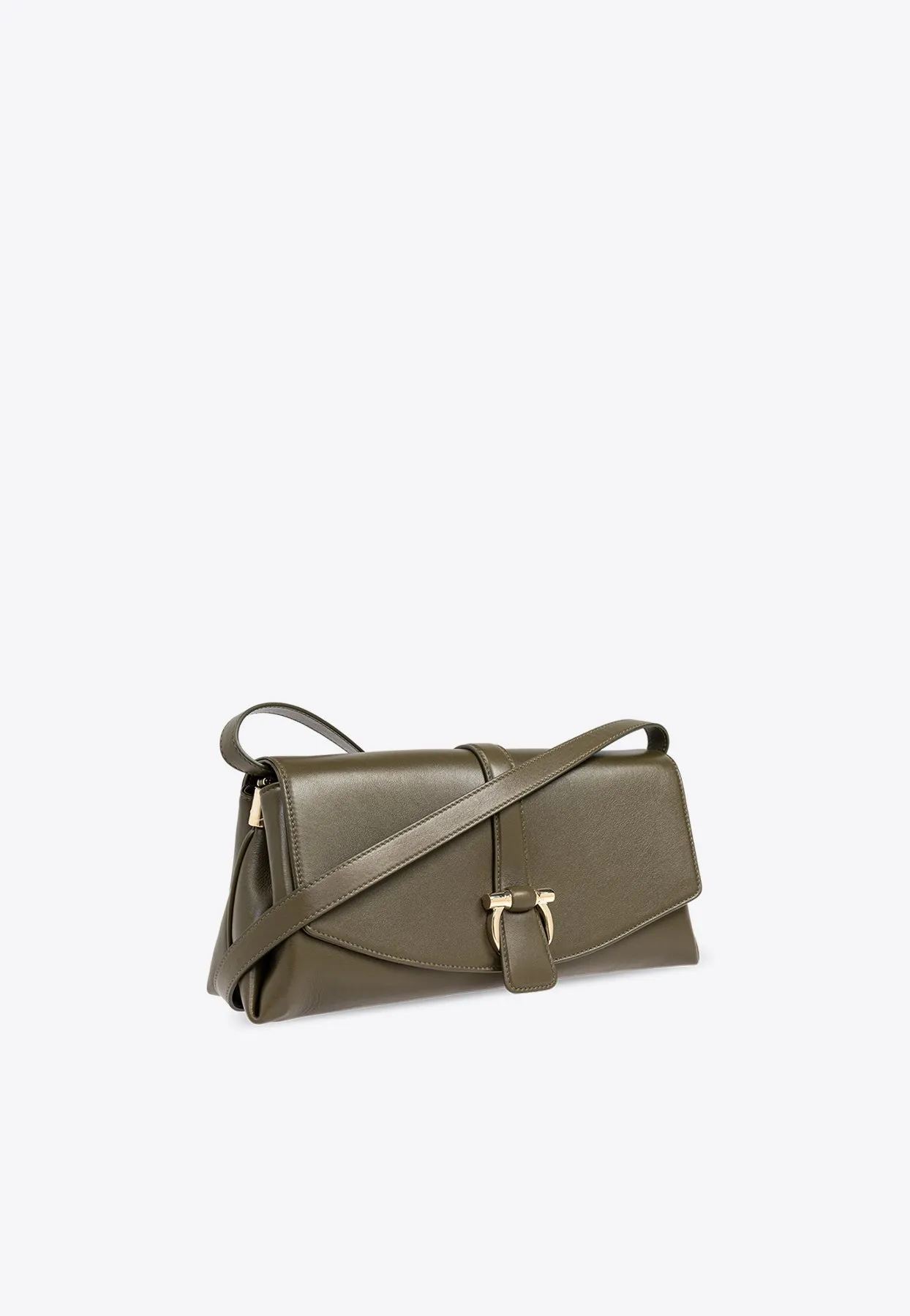 Small Front-Flap Leather Crossbody Bag