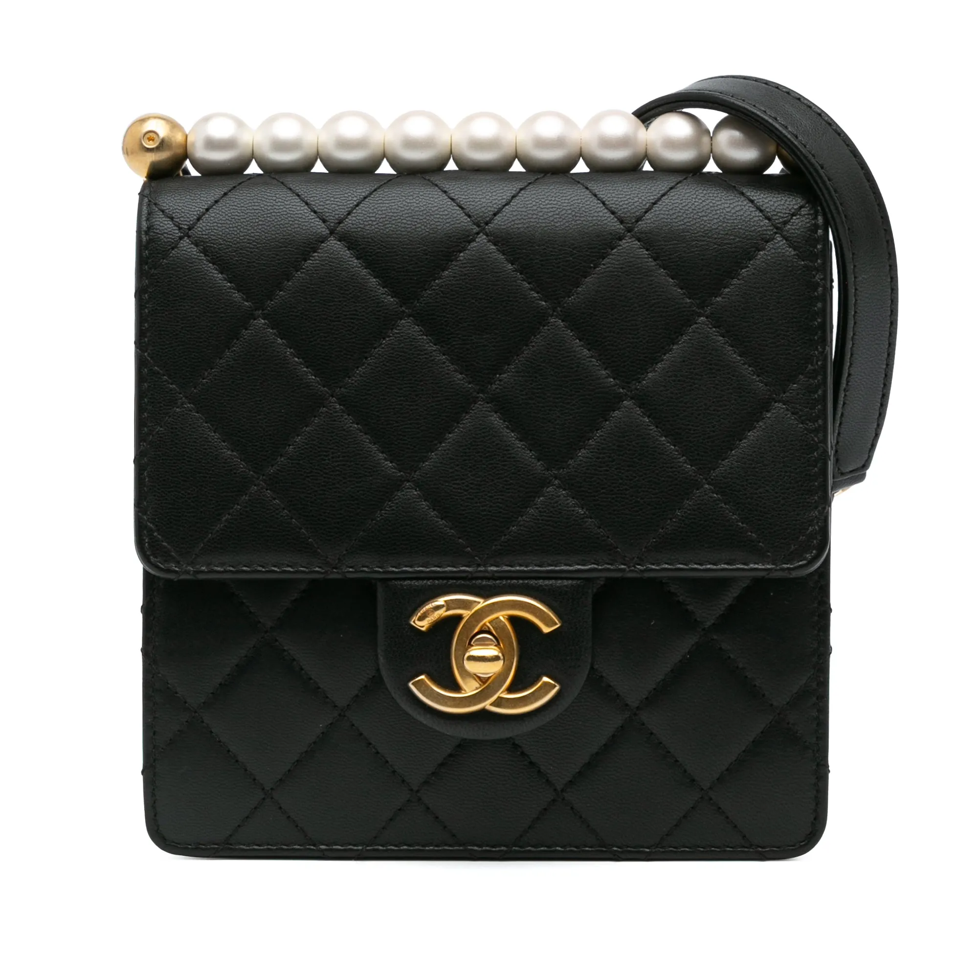 Small Lambskin Chic Pearls Flap