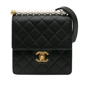 Small Lambskin Chic Pearls Flap