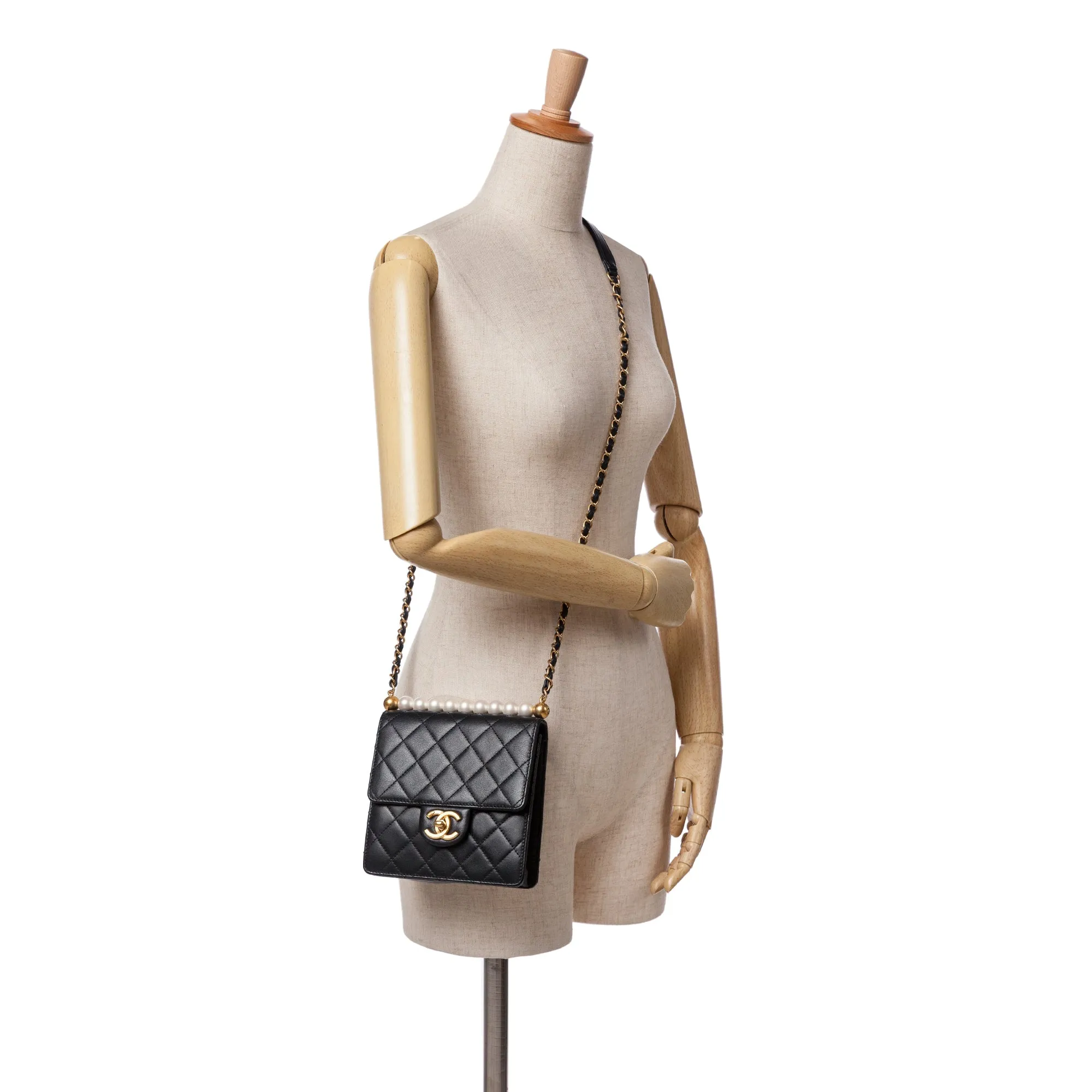 Small Lambskin Chic Pearls Flap