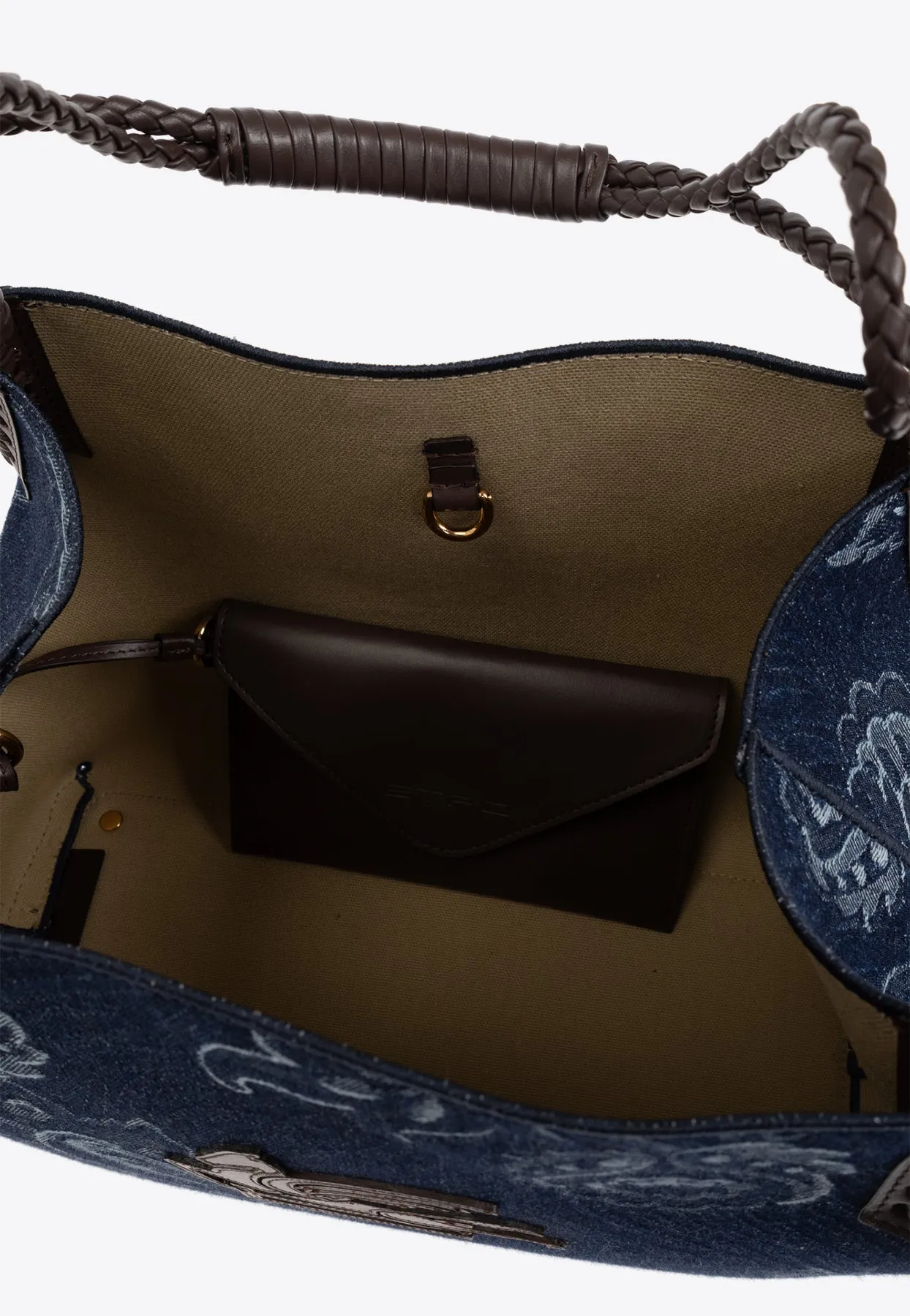 Small Libra Jacquard Denim Tote Bag