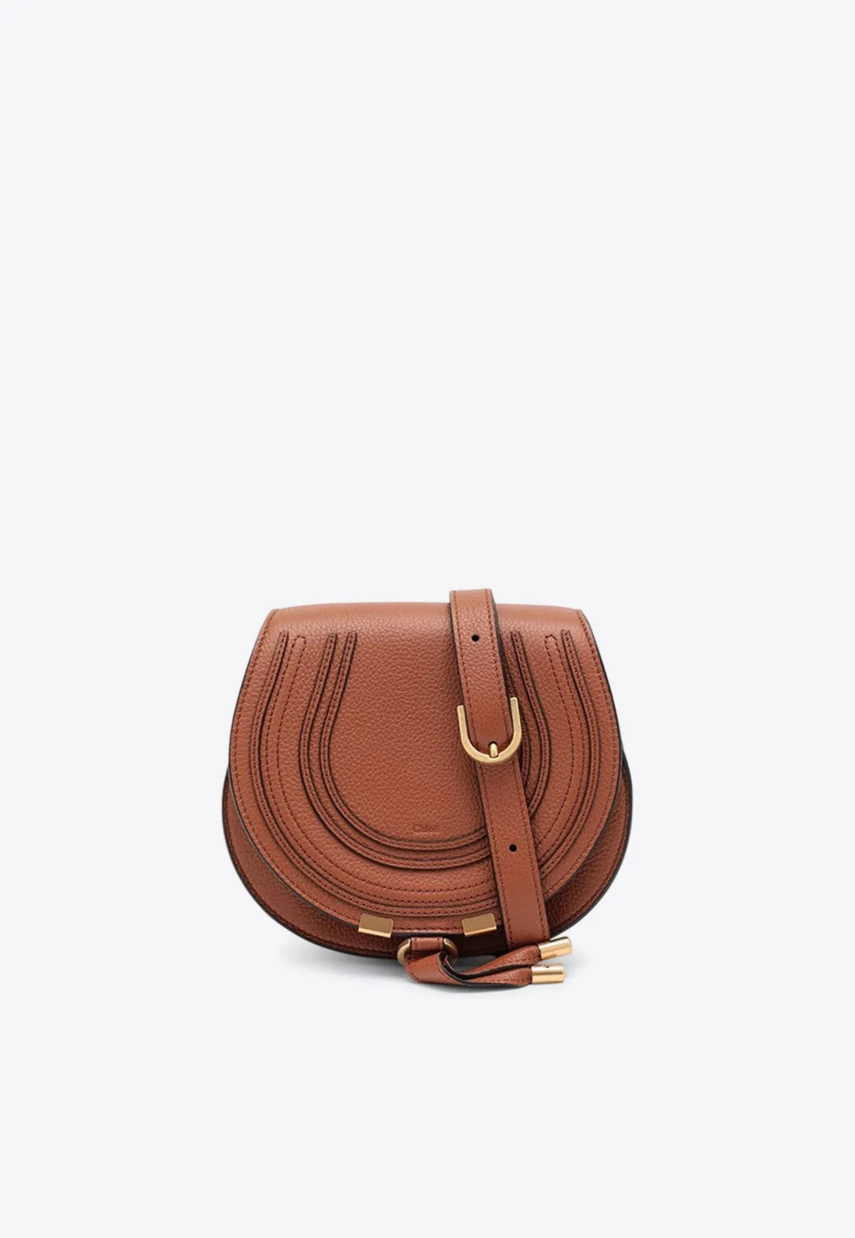 Small Marcie Hammered Leather Saddle Bag