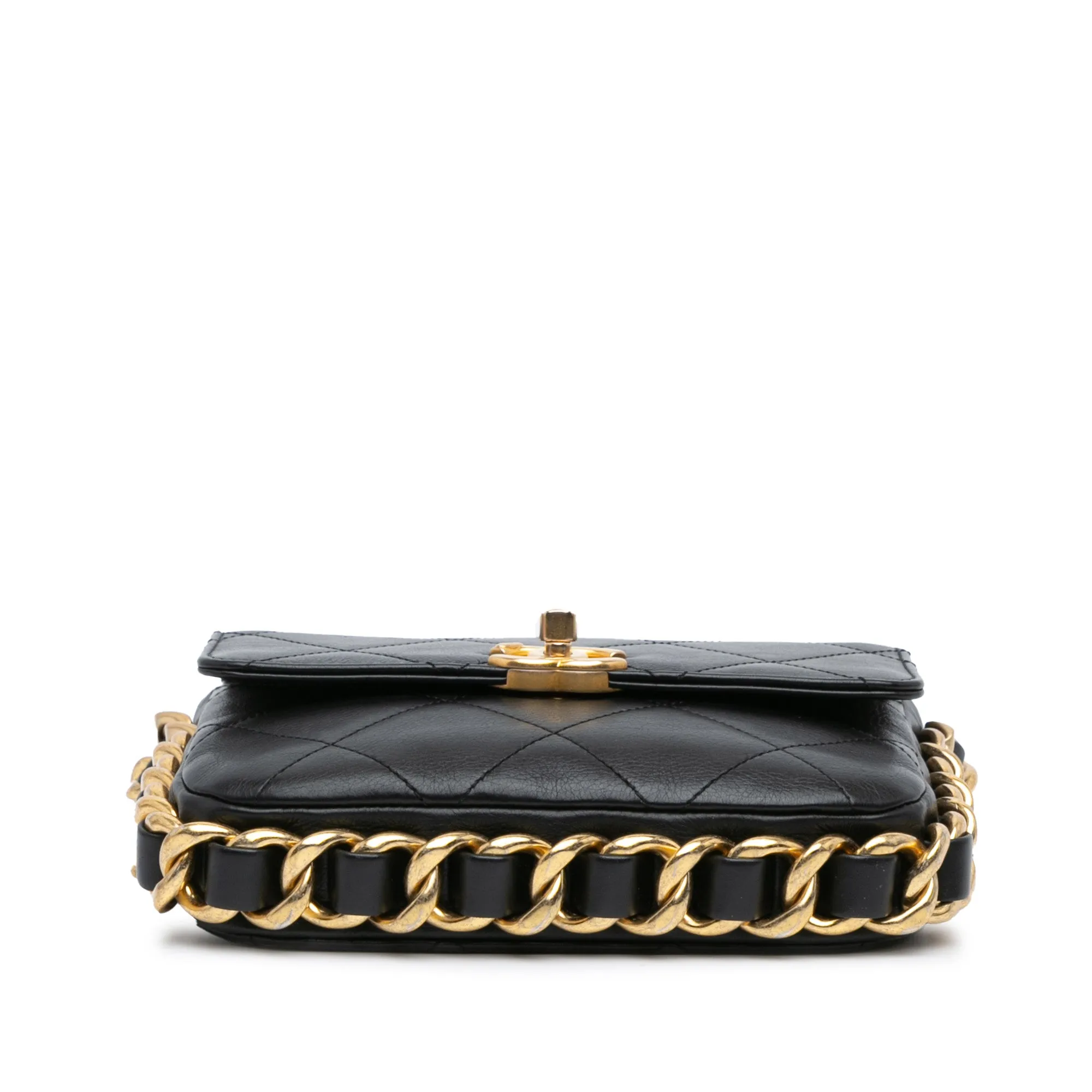 Small Quilted Calfskin Framing Chain Flap