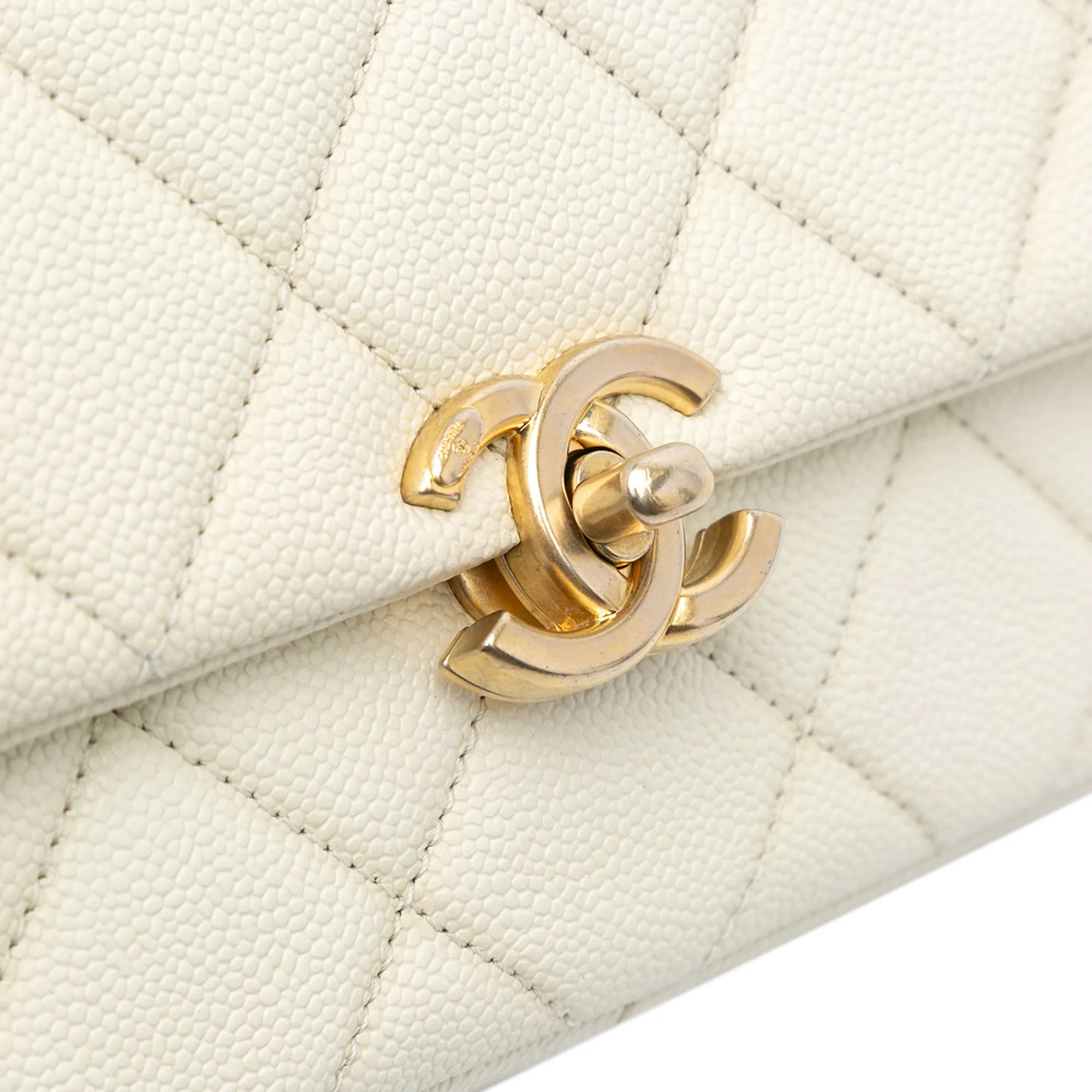Small Quilted Caviar Chain Melody Flap